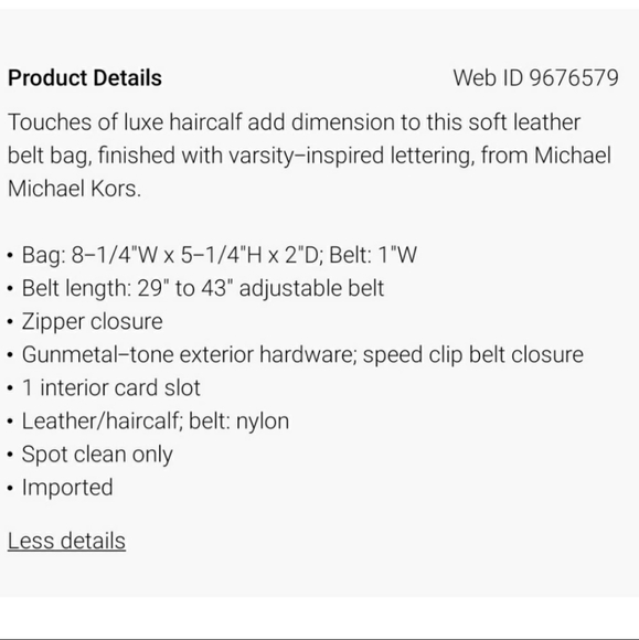 MICHAEL KORS FANNY PACK/BELT BAG - Picture 2 of 12